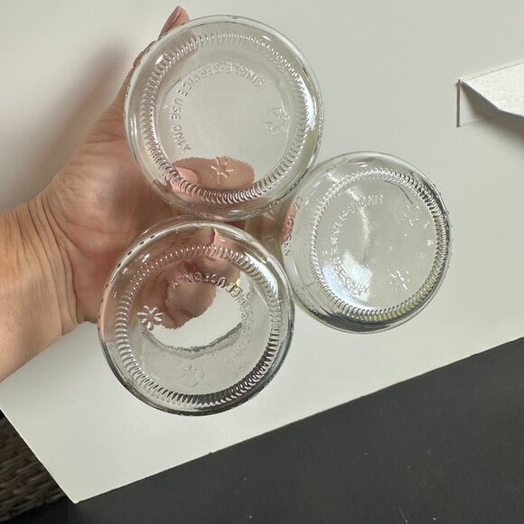 Set of 3 Clear Glass Mini Pots DIY Crafts Planter Repurposed Yogurt Jars - Picture 7 of 7